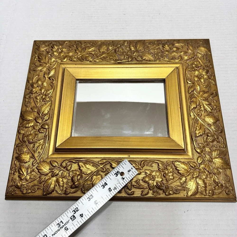 Ornate Gold Floral Wall Mirror Frame - Gold